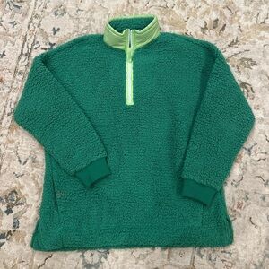 Green Aerie Sherpa Quarter-Zip Pullover